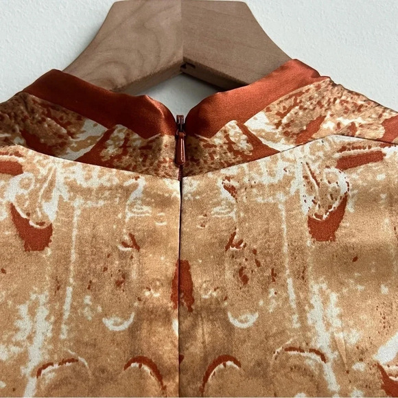 Nicole Miller Bodycon Ruched Dress Silk Baroque Vintage 90's Greek Goddess SZ 0 - Picture 9 of 16